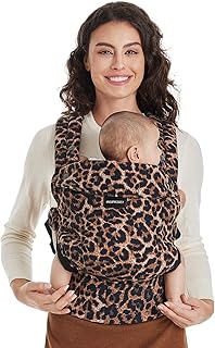 Momcozy Baby Carrier - Ergonomic, Cozy and Lightweight Carrier for 7-45lbs, Effortless to Put On, Ideal for Hands-Free Parenting, Enhanced Lumbar Support, Purehug for Infant to Toddler, Leopard