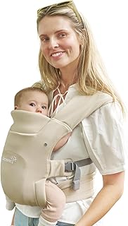 GROWNSY Baby Carrier, Cozy Newborn Carrier, Ergonomic Baby Wraps Carrier Newborn to Toddler with Head Support, Cream