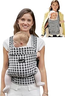 GROWNSY Baby Carrier Newborn to Toddler, Lightweight Ergonomic 7-44 lbs Newborn Carrier with Head Support, Easy to Wear Hands Free Infant Carrier for 0-36 Months, Houndstooth