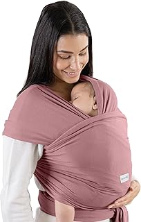 Comfy Cubs Baby Wrap Carrier - Soft & Secure Fit Cotton Blend Baby Carrier Newborn to Toddler - Hands-Free & Lightweight Infant Wrap - Adjustable, One Size Fits All Toddler Sling - Mauve
