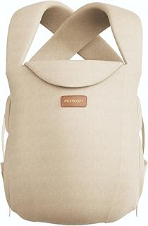 Momcozy Newborn Carrier WeeSnug- Lightweight and Cozy Comfort for 7-25 lbs, Ergonomic Cross-Back Support, Effortless to Put On, Hands-Free Baby Carrier with Lumbar Support, Khaki