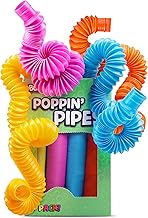 BUNMO Easter Basket Stuffers - Pop Tubes - Fidget Sensory Toys - Creative Learning - Hours of Fun for Kids - Easter Basket Stuffers for Toddler- Tons of Ways to Play - Non-Mouthable 3+ - 4 Pack Large