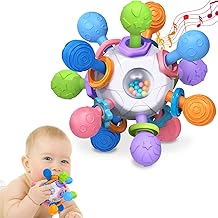 Baby Teething Toys for 0-6 6-12 Months Ages 0-2, Tummy Time Montessori Toys for Babies 0 3 6 9 12 18 Months, Newborn Infant Sensory Toys Easter Basket Stuffers Gifts for Boys Girls