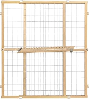 Toddleroo by North States - Extra-Wide Wire Mesh Wooden Baby Gate: Pressure Mounted Baby Gate for Doorways - Adjustable 29.5 to 50 Inches Wide - 31 Inches Tall