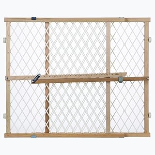 Toddleroo by North States - Diamond Mesh Wooden Baby Gate: Pressure Mounted Baby Gate for Doorways - Adjustable 26.5 to 42 Inches Wide - 23 Inches Tall