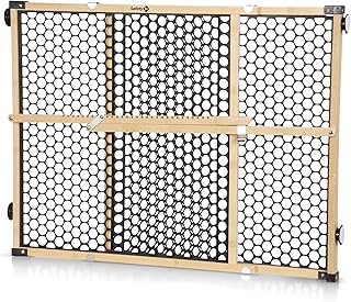 Safety 1st Bamboo Baby Gate for Doorways, No Drill Easy Install, Dog Gates, Fits 28"-42", 24" High, Bamboo and Black