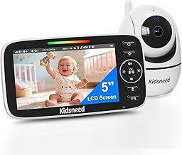 Kidsneed Baby Monitor with Camera and Audio - 5 inch 720P Video Baby Monitor, No WiFi, 48H Battery Life, Night Vision, Two Way Talk, Remote Pan Tilt Zoom, Thermal Monitor，1000 ft Range （530）