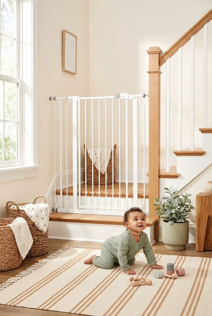 Regalo Extra Tall Baby Gate for Doorways & Bottom of Stairs, Pressure Mount for Babies, Toddlers & Pets, Tested & Safe for 30 Years, American Designed, White