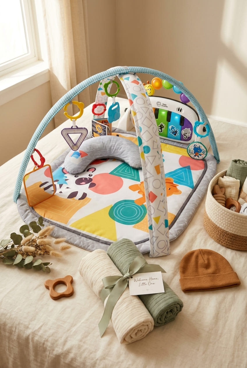 Baby Einstein 4-in-1 Kickin' Tunes Music and Language Play Gym and Piano Tummy Time Activity Mat