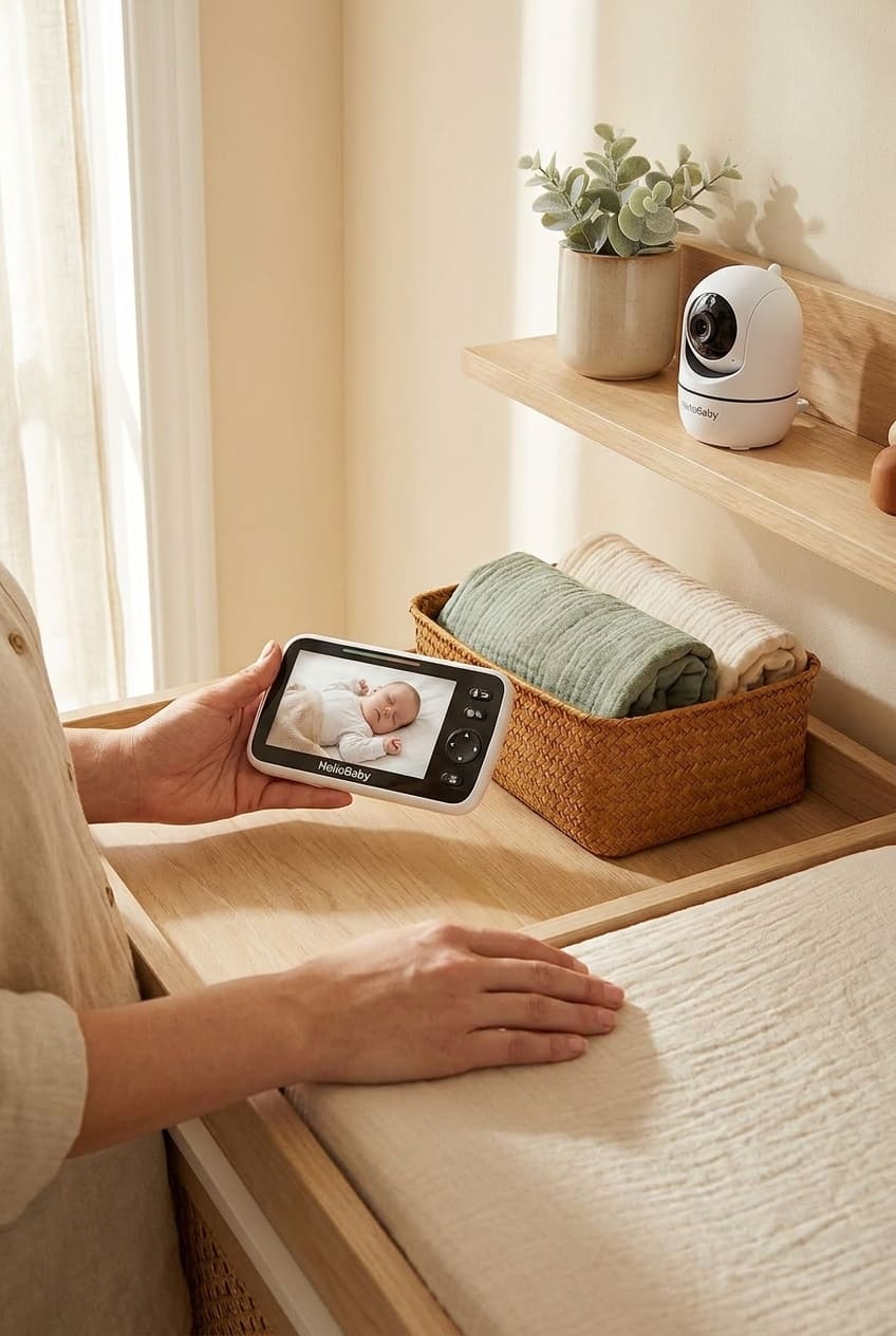 HelloBaby No WiFi Baby Monitor 5" Screen 30-Hour Battery Pan-Tilt-Zoom Video Upgrade with Camera and Audio, Night Vision, VOX, 2-Way Talk, 8 Lullabies and 1000ft Range, HB6550