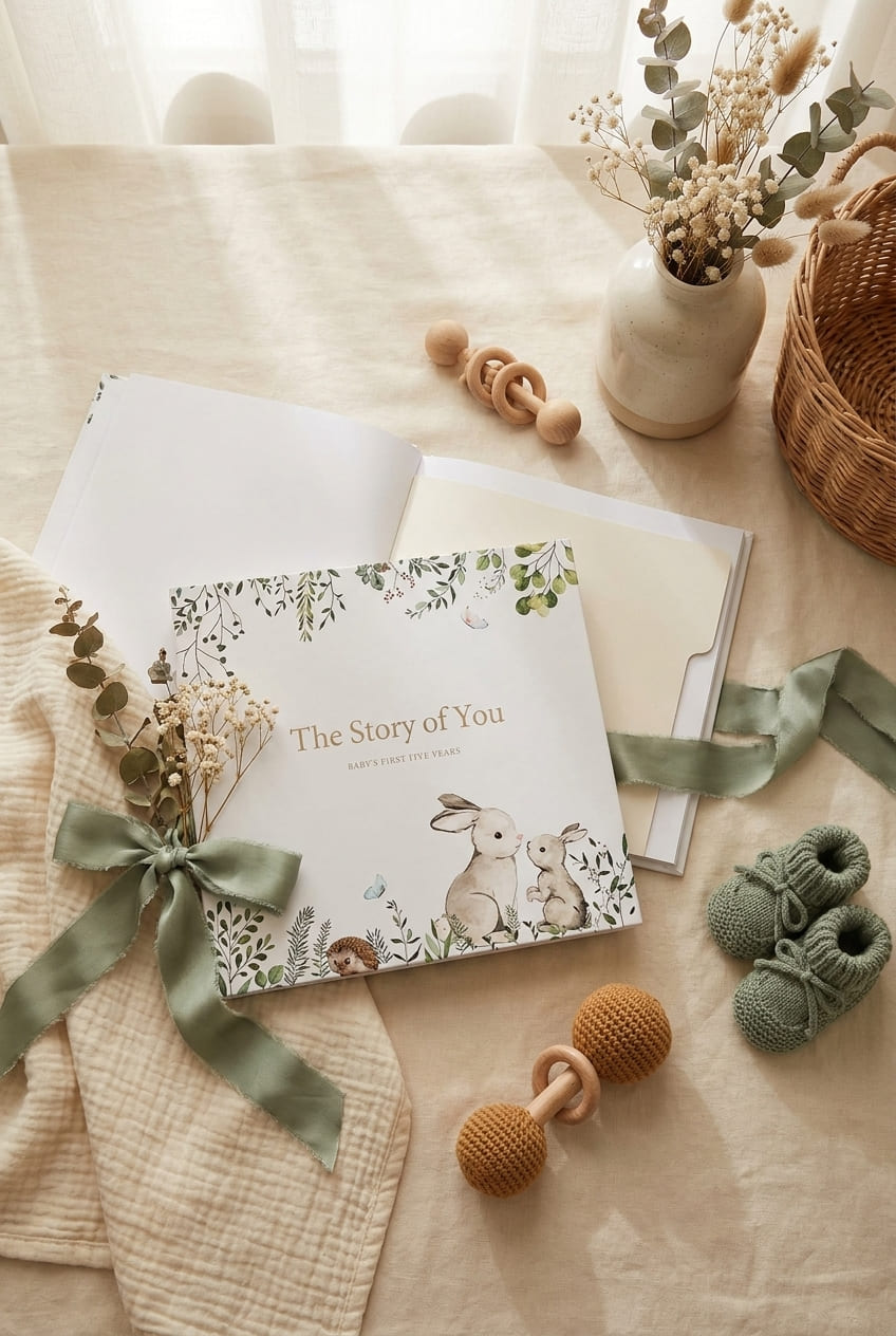 Keepsake Memory Book for Baby Boy or Girl Timeless First 5 Year Baby Book A Milestone Book to Record Every Event from Birth to Age 5 Gender Neutral Journal Scrapbook Photo Album