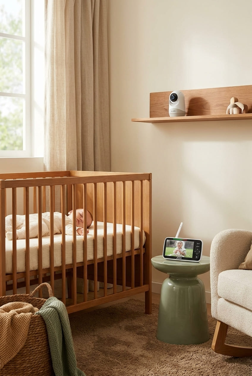 JUAN Baby Monitor with Camera and Audio, 5" LCD Screen, No WiFi 100% Private, 3500mAh Long Battery, 1000ft Range Connection, Remote Pan-Tilt-Zoom, Crystal Night Vision, 2-Way Talk for Newborn Infant