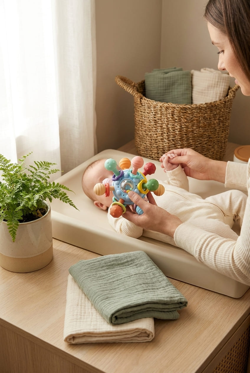 Baby Montessori Sensory Toys for 0-6 6-12 Months, Baby Teether Teething Toys for Babies 0 3 6 9 12 18 Months, Newborn Infant Learning Developmental Toys Gifts for 1 2 Year Old Boys Girls