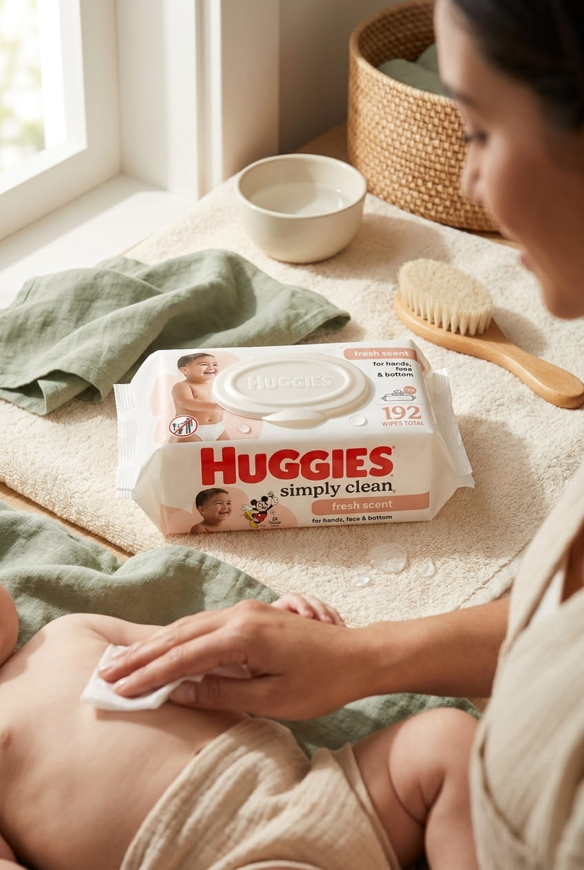 Huggies Simply Clean Fresh Scent Baby Wipes, 3 Flip-Top Packs of 64 (192 Wipes Total), Packaging May Vary