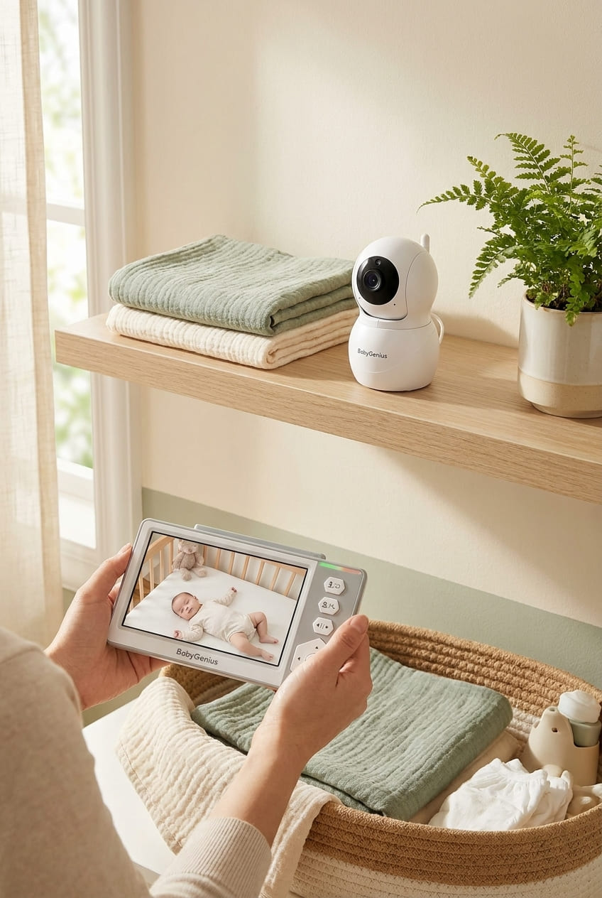 Baby Monitor with Camera and Audio, 4.3'' Video Baby Monitor with 1000ft Long Range and 30-Hour Battery, No WiFi,Night Vision, ECO Mode, 2-Way Talk