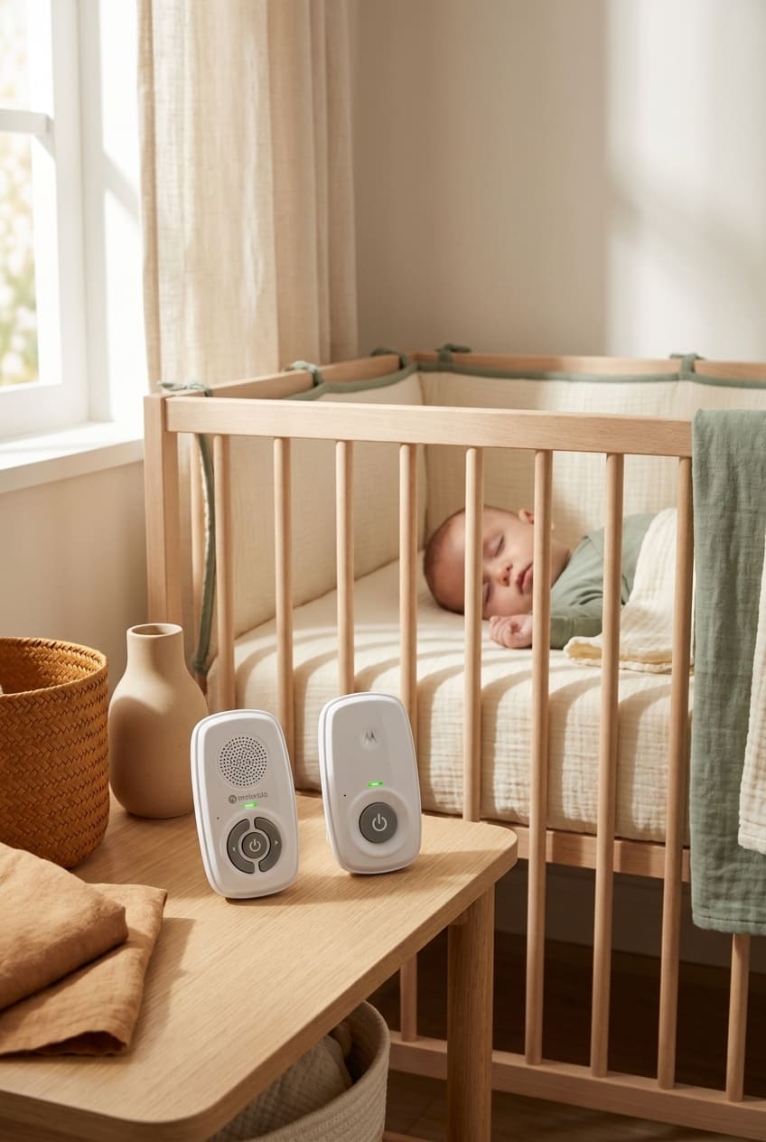 Motorola Nursery Baby Monitor Audio Only, No WiFi, Long Range AM21 with Private Connection, Cry Detection, Volume Control, Portable Parent Unit, Ideal for Safe Monitoring