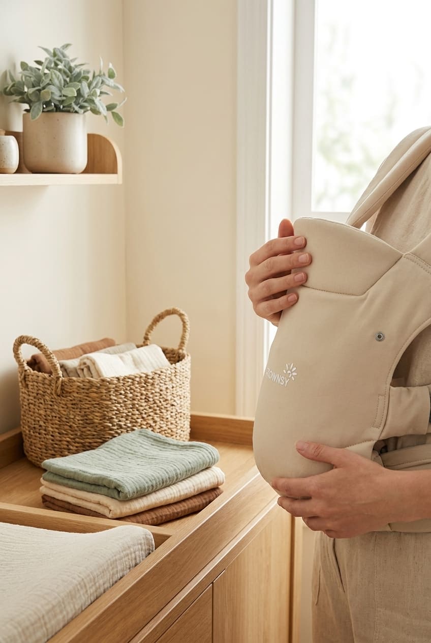 GROWNSY Baby Carrier, Cozy Newborn Carrier, Ergonomic Baby Wraps Carrier Newborn to Toddler with Head Support, Cream