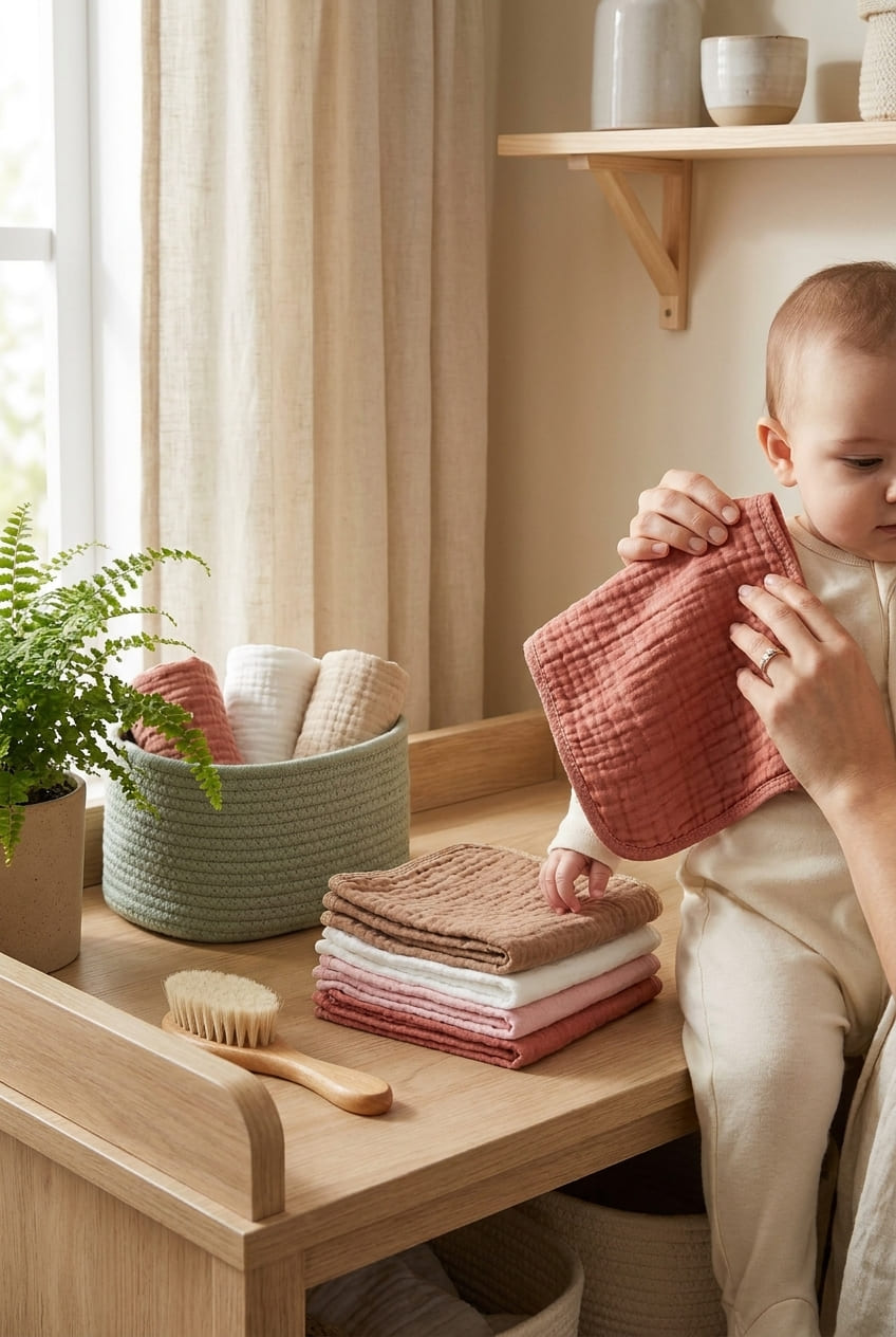 Muslin Burp Cloths 100% Cotton Baby Burp Cloths Soft, Absorbent 10x20 inches for Girls and Boys Baby Essentials