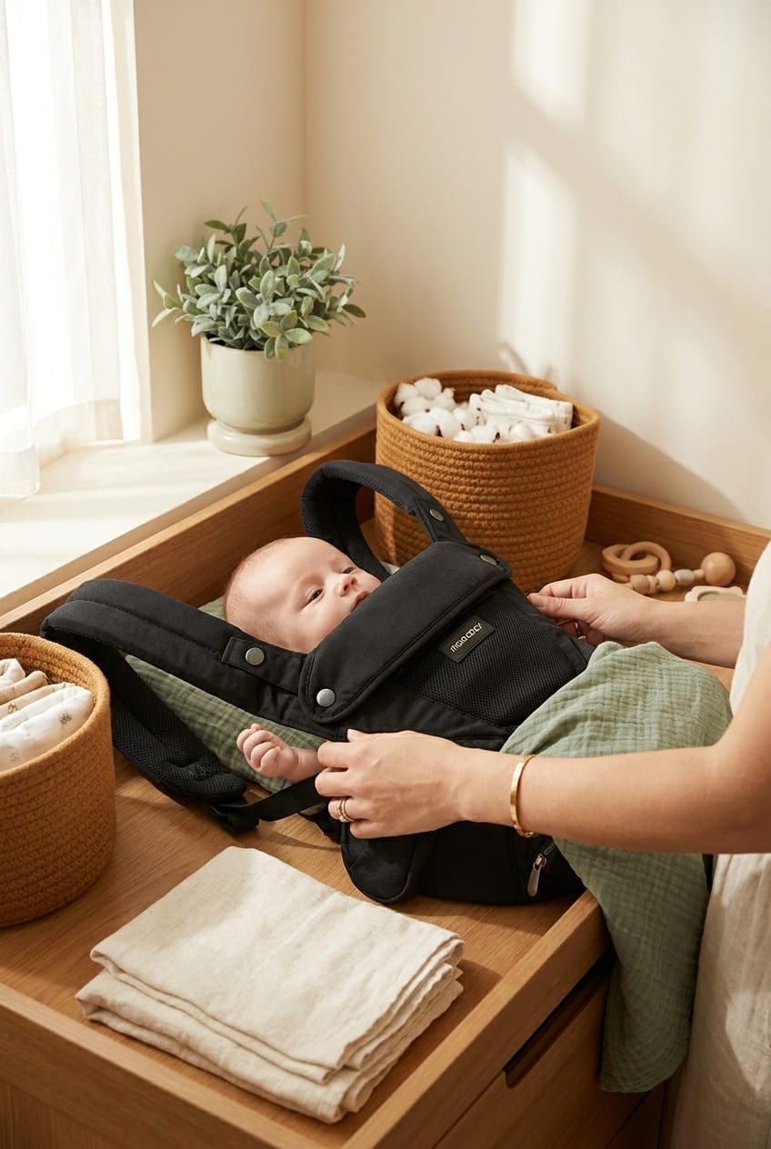 Momcozy Baby Carrier with Hip Seat, 2-in-1 Forward-Facing Carry for Long Walks, Detachable Hands-Free Infant Carrier up to 44lbs, All Seasons Toddler Carrier Fits Waist Sizes up to 45 Inches, Black