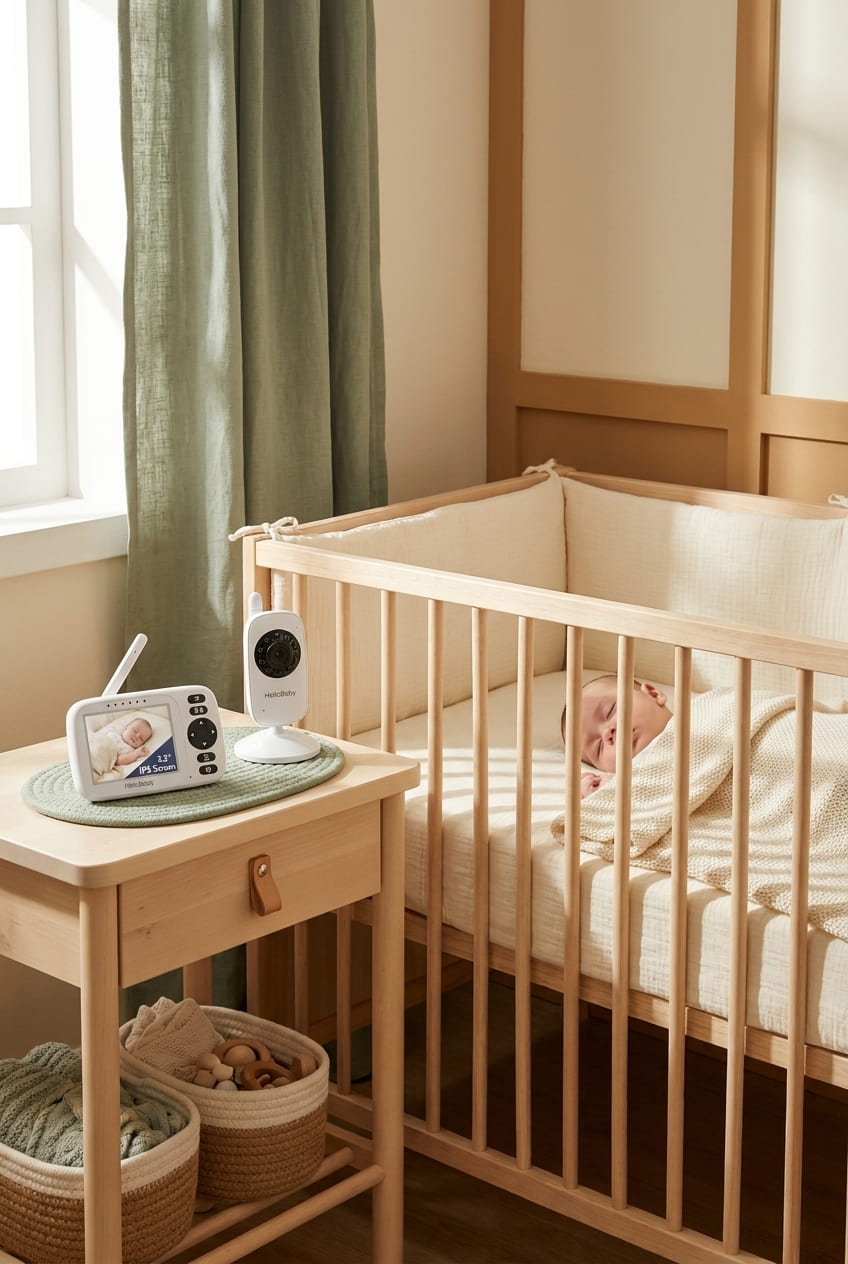 HelloBaby Baby Monitor with Camera and Audio - 3.2” IPS Screen,USB Cable,No WiFi,Manual Baby Camera Adjustment,Night Vision,ECO Mode, 1000ft Range | Portable for Travel,Mom,Pet, Elderly | Model HB2438